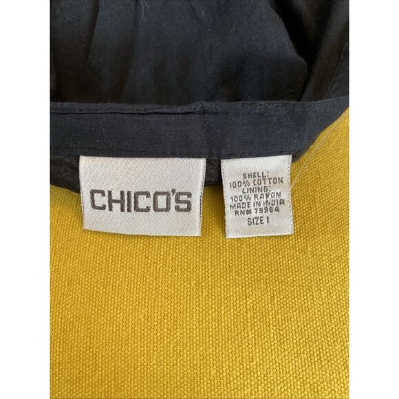 Chico’s Elastic Waist Midi Skirt Size 1 (M/8) Beaded Sequin Embroidered Boho - Picture 9 of 12